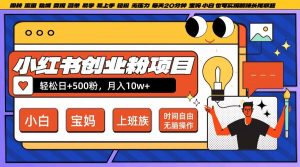 小红书创业粉项目日+500粉,每天20分钟躺赚长尾收益,无脑操作,宝妈,小白抓紧冲【揭秘】-21资源库