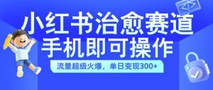 小红书治愈视频赛道,手机即可操作,流量超级火爆,单日变现300+【揭秘】-21资源库