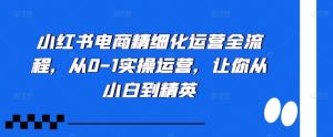 小红书电商精细化运营全流程，从0-1实操运营，让你从小白到精英-21资源库