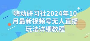 嗨动研习社2024年10月最新视频号无人直播玩法详细教程-21资源库
