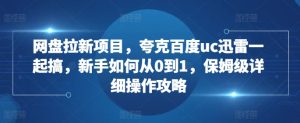 网盘拉新项目，夸克百度uc迅雷一起搞，新手如何从0到1，保姆级详细操作攻略-21资源库