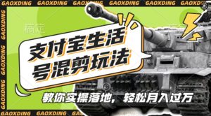 支付宝生活号军事赛道混剪玩法，纯原创视频，手把手教你实操落地，懒人必看【揭秘】-21资源库