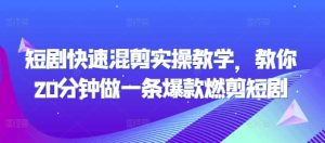 短剧快速混剪实操教学，教你20分钟做一条爆款燃剪短剧-21资源库