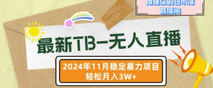 【最新TB-无人直播】11月最新，打造你的日不落直播间，轻松月入过W【揭秘】-21资源库
