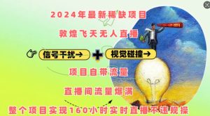 2024年最新稀缺项目敦煌飞天无人直播,项目自带流量,流量爆满,实现160小时实时直播不违规操-21资源库