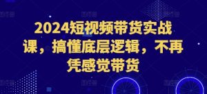 2024短视频带货实战课，搞懂底层逻辑，不再凭感觉带货-21资源库