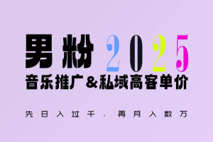 2025年，接着续写“男粉+私域”的辉煌，大展全新玩法的风采，日入1k+轻轻松松-21资源库