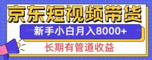 京东短视频带货新玩法，长期管道收益，新手也能月入8000+-21资源库