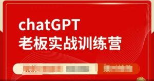 ChatGPT老板实战训练营,用GPT带飞,一人顶一个团队-21资源库
