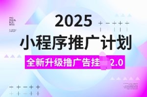 2025小程序推广计划，全新升级撸广告挂JI2.0玩法，日入多张，小白可做【揭秘】-21资源库