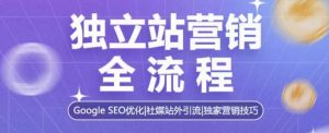 独立站营销全流程,Google SEO优化,社媒站外引流,独家营销技巧-21资源库