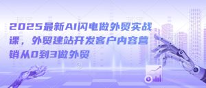 2025最新AI闪电做外贸实战课，外贸建站开发客户内容营销从0到3做外贸-21资源库