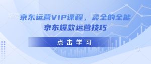 京东运营VIP课程，最全的全能京东爆款运营技巧-21资源库