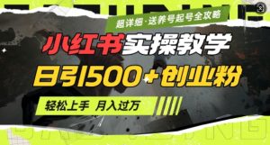 2月小红书最新日引500+创业粉实操教学【超详细】小白轻松上手，月入1W+，附小红书养号起号SOP-21资源库
