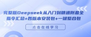 完整版Deepseek从入门到精通附最全指令汇总+各版本安装包+一键整合包-21资源库