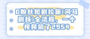0粉丝短剧拉新(河马剧场)全流程,一个视频搞了2954-21资源库