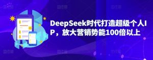 DeepSeek时代打造超级个人IP,放大营销势能100倍以上-21资源库
