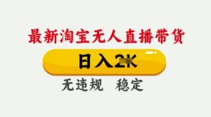 25年3月淘宝无人直播带货,日入多张,不违规不封号,独家技术,操作简单【揭秘】-21资源库