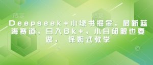 Deepseek+小绿书掘金,最新蓝海赛道,日入6k+,小白闭眼也要做, 保姆式教学-21资源库