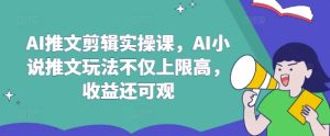 AI推文剪辑实操课,AI小说推文玩法不仅上限高,收益还可观-21资源库