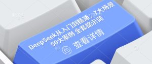 DeepSeek从入门到精通:7大场景 50大案例 全套提示词【文档】-21资源库