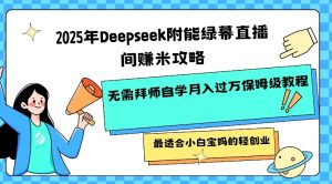 2025年Deepseek附能绿幕直播间挣米攻略无需拜师自学月入过W保姆级教程,最适合小白宝妈的轻创业-21资源库