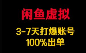 闲鱼虚拟详解，3-7天打爆账号，100%出单-21资源库