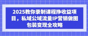 2025教你录制课程挣收益项目，私域公域流量IP营销做图包装变现全攻略-21资源库