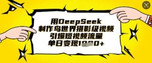 用DeepSeek制作鸟世界摄影级视频，引爆短视频流量，单日变现1k-21资源库