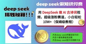 用DeepSeek做AI古诗词视频，超级涨粉赛道，小白轻松涨粉10W+(保姆级教程)-21资源库