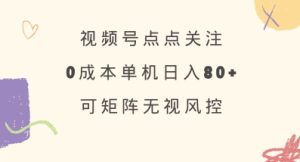 视频号点点关注,0成本单号80+,可矩阵,绿色正规,长期稳定【揭秘】-21资源库