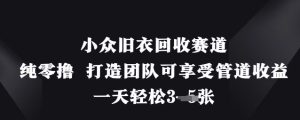 小众旧衣回收赛道，纯零撸 打造团队可享受管道收益，一天轻松3张-21资源库