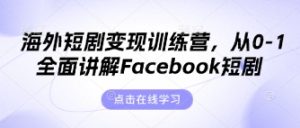 海外短剧变现训练营，从0-1全面讲解Facebook短剧-21资源库