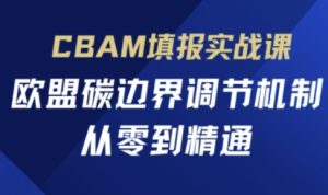 CBAM填报实战课，欧盟碳边界调节机制，从零到精通-21资源库