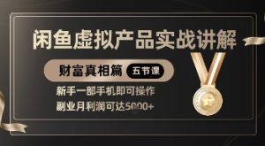 精品!闲鱼虚拟产品实战讲解,新手一部手机即可操作,副业月利润可达5k+-21资源库