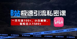 B站创业粉极速引流私密课,一天引流300+,小白搬砖,轻松日入数张-21资源库