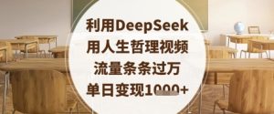 利用DeepSeek用人生哲理视频,流量条条过万,单日变现数张-21资源库