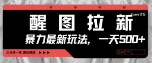 醒图拉新,暴力新玩法,光用手机三分钟制作一条视频,一天轻松5张-21资源库