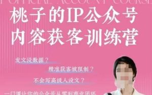 桃子IP公众号内容获客训练营(第3期),一门让你公众号从0到商业闭环的课程-21资源库