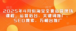 2025年4月份淘宝全套运营现场课程，运营后台、关键词推广、SEO搜索、万相台推广-21资源库