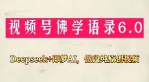 视频号佛学禅语6.0，用Deepseek+即梦ai，做纯原创视频，新手小白，也能月入1W+-21资源库