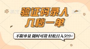 验证码录入，几秒钟一单，只需一部手机即可开始，随时随地可做，每天5张+【揭秘】-21资源库