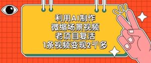 利用AI制作微缩场景视频,老项目复活,1条视频变现2k-21资源库