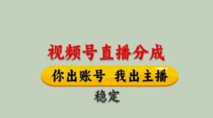 视频号直播分成，全程托管招募，单月轻松变现8k【揭秘】-21资源库