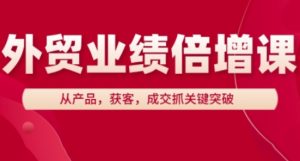 外贸业绩倍增课,从产品,获客,成交抓关键突破-21资源库