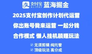 2025支付宝创作者分成计划代运营，纯托管，高分成，合作模式【揭秘】-21资源库