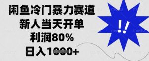 闲鱼冷门暴力赛道，新人当天开单，利润80%，日入1k+【揭秘】-21资源库