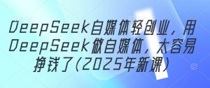 DeepSeek自媒体轻创业，用DeepSeek做自媒体，太容易挣钱了(2025年新课)-21资源库