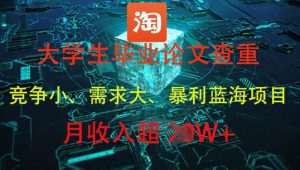 大学生毕业论文查重,暴利蓝海项目,月收入过1W+-21资源库