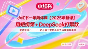小红书一年陪伴课【2025年新课】，用短视频+deepSeek打爆款，史上最干货的小红书店铺爆款课程-21资源库